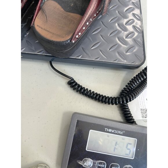 Troentorp Bastad Donatello Clogs Women 35 Studded Round Toe Maroon Leather Shoe - Picture 9 of 9